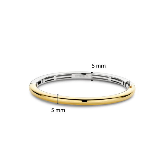 Ti Sento Milano TI SENTO MILANO 23010SY Zilveren vergulden bangle, glad 5 mm, met scharnier, maat M