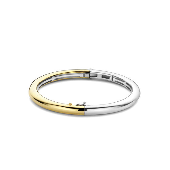 Ti Sento Milano TI SENTO MILANO 23010SY Zilveren vergulden bangle, glad 5 mm, met scharnier, maat M