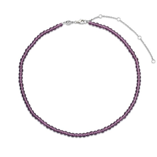 Ti Sento Milano TI SENTO MILANO 3916PU/42 Collier, paarse amethystkleur kralen 4 mm met zilveren sluiting, 42 cm