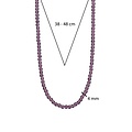 Ti Sento Milano TI SENTO MILANO 3916PU/42 Collier, paarse amethystkleur kralen 4 mm met zilveren sluiting, 42 cm