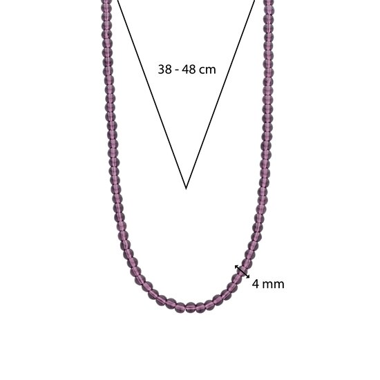 Ti Sento Milano TI SENTO MILANO 3916PU/42 Collier, paarse amethystkleur kralen 4 mm met zilveren sluiting, 42 cm