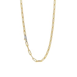 TI SENTO MILANO 3947SY/48 Zilveren verguld schakel (paperclip) collier 3947SY, 48 cm