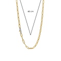 Ti Sento Milano TI SENTO MILANO 3947SY/48 Zilveren verguld schakel (paperclip) collier 3947SY, 48 cm