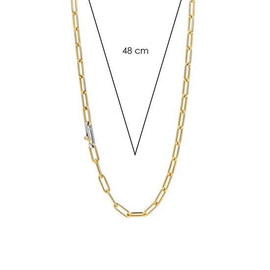 Ti Sento Milano TI SENTO MILANO 3947SY/48 Zilveren verguld schakel (paperclip) collier 3947SY, 48 cm
