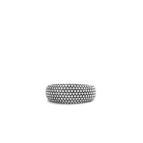 Ti Sento Milano TI SENTO MILANO 12277SI Zilver gerhodineerde ring, breed/bol met bolletjes