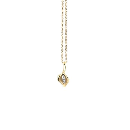 Cammilli Firenze  CAMMILLI GPE0881U 18krt Calla Yellow Sunrise Gold pendant met 1x diamant 0.01ct
