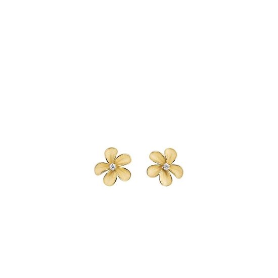 Cammilli Firenze  CAMMILLI GOR3766U 18krt Cherry Bloom Yellow Sunrise Gold earrings met diamant tot. 0.03ct