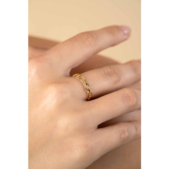 ZINZI GOLD ZINZI GOLD ZGR368 14 krt geelgouden  ring fantasieschakels 3.1 mm