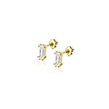 ZINZI GOLD ZINZI GOLD ZGO369 14 krt geelgouden oorknoppen, baguette zirconia, 5x2.7 mm