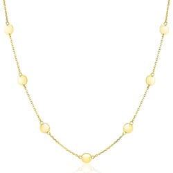 ZINZI GOLD ZGC503 14krt geelgouden collier met ronde vaste plaatjes, 42-45 cm