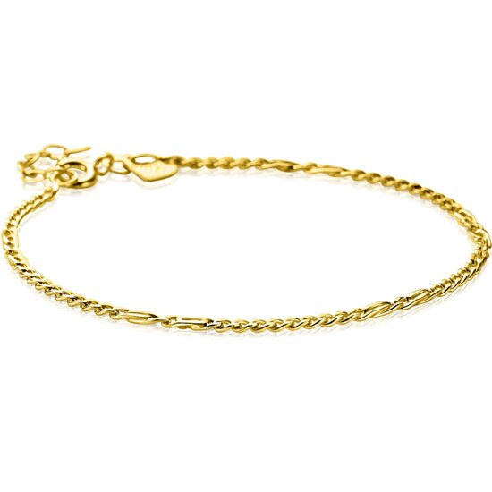 ZINZI GOLD ZINZI GOLD ZGA498 14krt geelgouden armband fantasie gourmet en valkoog, 16.5-18.5