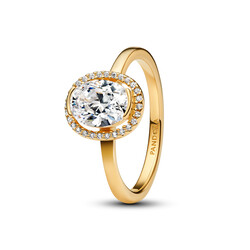 PANDORA 163802C01 14k Gold-plated ring with clear cubic zirconia