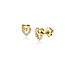ZINZI GOLD ZGO472 ZINZI GOLD 14krt geelgouden oorknoppen, 2 hartjes in elkaar, 1 met zirconia's