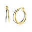 ZINZI GOLD ZGO339B ZINZI GOLD 14krt bicolor stekercreolen, 2 banen glad, 25x7 mm