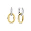 Ti Sento Milano TI SENTO MILANO 78015ZY Zilver gerhodineerde ovale klapcreolen met zirconia's en vergulde ovale oorbedels
