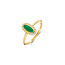 Blush BLUSH 1266YGA 14krt geelgouden ovale ring met groene steen rondom zirconia
