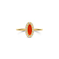 Blush BLUSH 1266YRA 14krt geelgouden ovale ring met oranje steen rondom zirconia