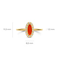 Blush BLUSH 1266YRA 14krt geelgouden ovale ring met oranje steen rondom zirconia