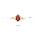 Blush BLUSH 1271YGA 14krt geelgouden ring met rode steen rondom zirconia