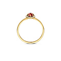 Blush BLUSH 1271YGA 14krt geelgouden ring met rode steen rondom zirconia