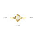 Blush BLUSH 1272YMQ 14krt geelgouden ring met maansteen rondom met pareldraadrand