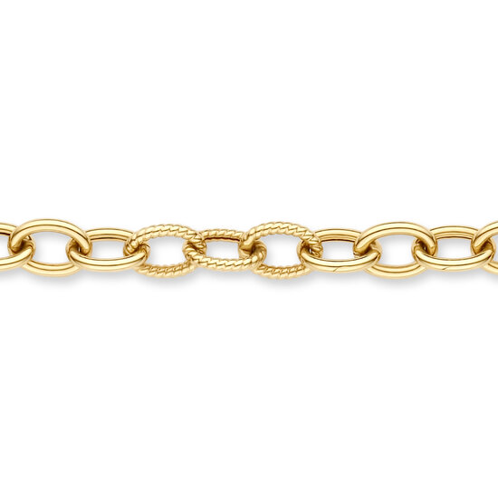Blush BLUSH 2255YGO 14krt geelgouden ovale schakelarmband, deels getorsde schakels