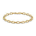 Blush BLUSH 2255YGO 14krt geelgouden ovale schakelarmband, deels getorsde schakels