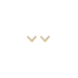 BLUSH 7374YZI 14krt geelgouden oorknoppen v- vorm met zirconia