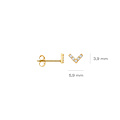 Blush BLUSH 7374YZI 14krt geelgouden oorknoppen v- vorm met zirconia