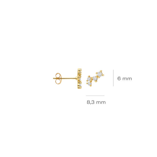 Blush BLUSH 7373YZI 14krt geelgouden oorknoppen met 4 zirconia steentjes