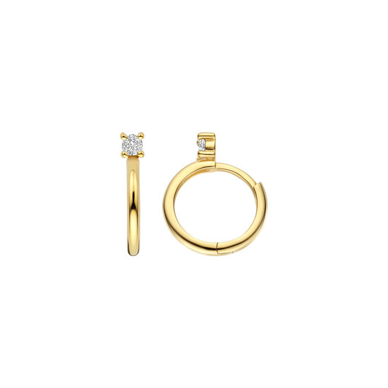 Blush BLUSH 7372YZI 14krt geelgouden creolen met 1 zirconia steentje