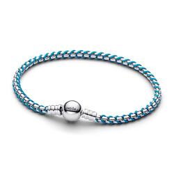 PANDORA 593816C01 Braided sterling silver box chain bracelet