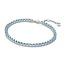 Pandora PANDORA 591469C03 Sterling silver tennis bracelet with aquamarine blue crystal