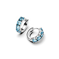 Pandora PANDORA 293851C01 Sterling silver hoop earrings with aquamarine blue crystal