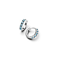Pandora PANDORA 293849C01 Sterling silver huggie earrings with aquamarine blue crystal