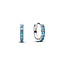 Pandora PANDORA 293849C01 Sterling silver huggie earrings with aquamarine blue crystal