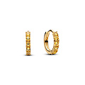 Pandora PANDORA SHINE 263849C01 14k gold-plated huggie earrings with vibrant yellow crystal