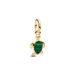 PANDORA SHINE 763823C01 Turtle 14k gold-plated mini dangle