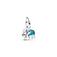 Pandora PANDORA ME 793858C01 Elephant sterling silver mini dangle with imitation turquoise