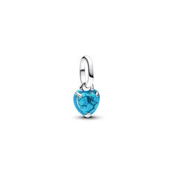 PANDORA 793827C01 Heart sterling silver mini dangle with imitaion turquoise and turquoise enamel