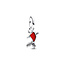 Pandora PANDORA ME 793863C01 Koi fish sterling silver mini dangle with red Murano glass