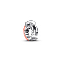 Pandora PANDORA 793896C01 Shrimp sterling silver charm with clear cubic zirconia and pink enamel