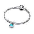 Pandora PANDORA 793822C01 Whale sterling silver dangle with clear cubic zirconia, imitation turquoise and black enamel