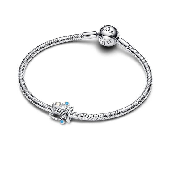 Pandora PANDORA 793819C01 Fish sterling silver charm with shimmering white and turquoise enamel