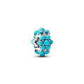 Pandora PANDORA 793897C02 Sterling silver charm with clear cubic zirconia and imitation turquoise