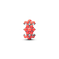 Pandora PANDORA 793897C01 Sterling silver charm with clear cubic zirconia and imitation coral