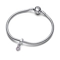 Pandora PANDORA 792766C01 Infinity sterling silver dangle with cerise and phlox pink crystal