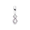 Pandora PANDORA 792766C01 Infinity sterling silver dangle with cerise and phlox pink crystal