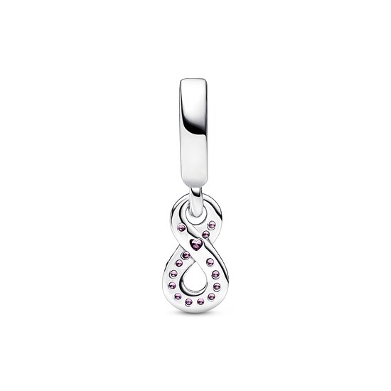 Pandora PANDORA 792766C01 Infinity sterling silver dangle with cerise and phlox pink crystal