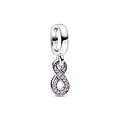 Pandora PANDORA 792766C01 Infinity sterling silver dangle with cerise and phlox pink crystal